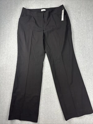 Calça Tahari Feminina 14 Preta Perna Larga Bolsos Casuais Elásticos Escritório Nova Com Etiqueta $89 - Imagem 1 de 4