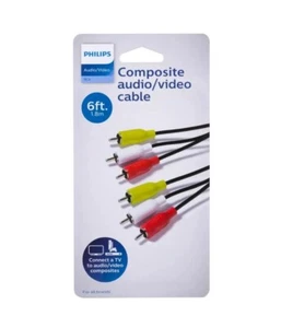 Philips RCA Composite Audio Video Cable 6 Ft TV OR HDTV SWS7246C/27 - Picture 1 of 2