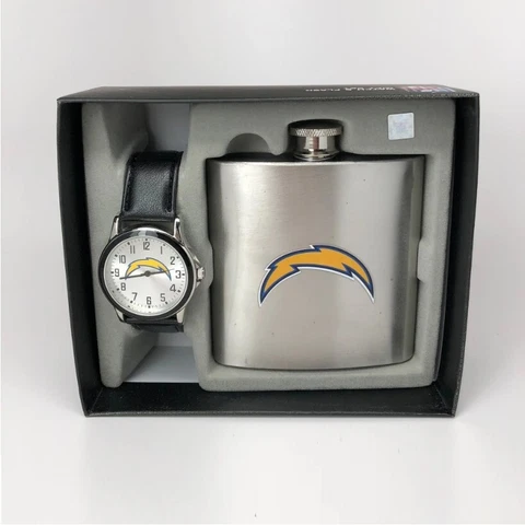 NFL licensed  San Diego/Los Angeles Chargers Watch and Flask Gift Pack Combo Cover