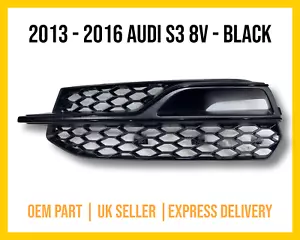 2013 - 2016 AUDI S3 8V FRONT BUMPER FOG LAMP COVER GRILL LEFT PASSENGER - BLACK - Picture 1 of 13
