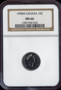 1998 W Canada 10 Cents 10C NGC MS66 - Quality - Picture 1 of 2