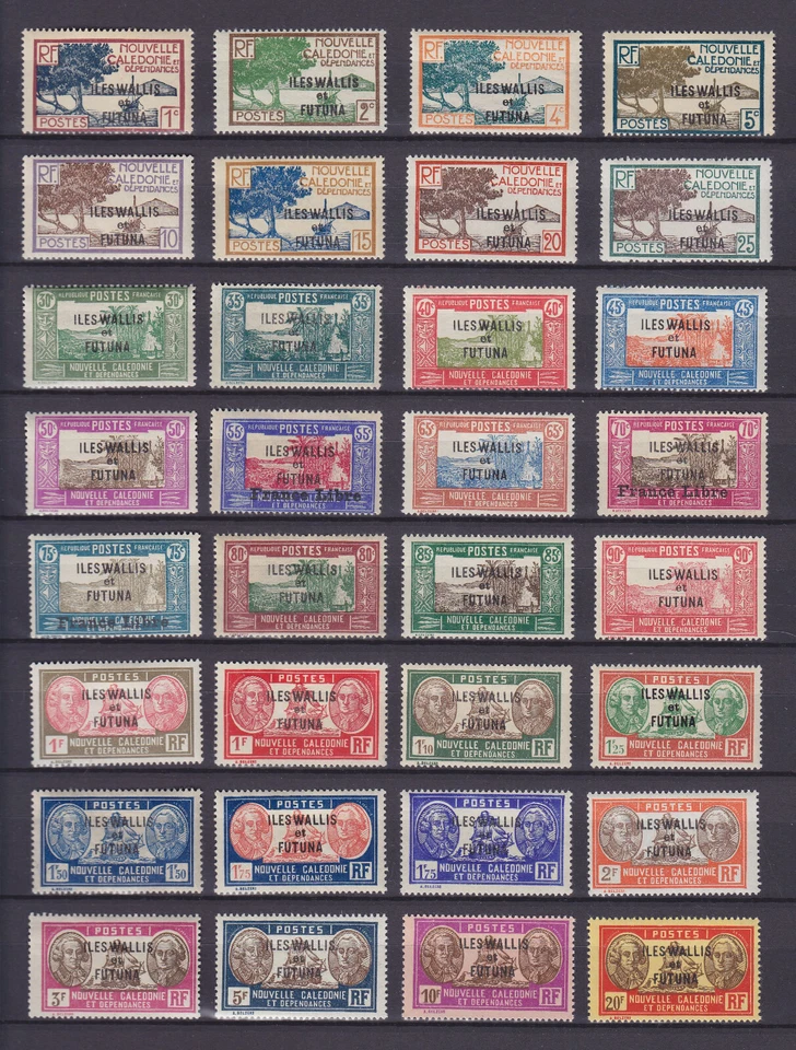 WALLIS & FUTUNA 1930, YVERT 43-65, SET OF 32, MNH/MLH - Image 1 of 1