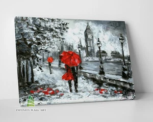LONDON ABSTRACT CITYSCAPE Oil Painting Canvas Art Wall Art Print Canvas -D171 - Picture 1 of 2