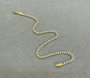 Brazalete de eslabones con corte de diamante de oro amarillo y blanco de dos tonos de 7" 2,5 mm 10K - Imagen 1 de 7