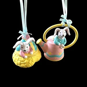 Lot Vtg Avon Busy Bunny Collection Easter Ornament Figurines Bunnies - Picture 1 of 7