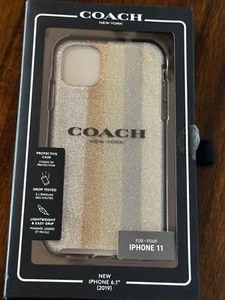 Véritable coque de protection OEM Coach pour iPhone 11 6,1" Americana argent pailleté - Photo 1 sur 4
