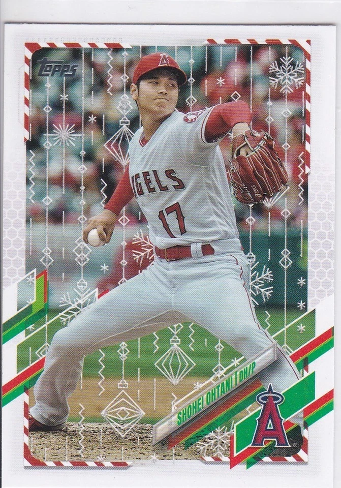 SHOHEI OHTANI Los Angeles Angels 2021 Topps RARE HOLIDAY METALLIC $$ VERSION LE! - Image 1 of 2