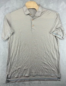 Polo de golf Peter Millar naranja azul a rayas 100 % algodón para hombre talla XL USADO EN EXCELENTE ESTADO - Imagen 1 de 5