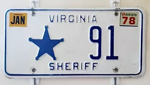 1978 Virginia Sheriff License Plate +++ VG-EX VA - Picture 1 of 2