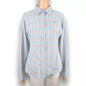 Columbia Plaid Omni Shade Sun Protection Activewear Top Button Shirt Size M - Picture 1 of 7