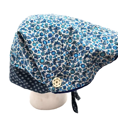 Vintage Prairie Bonnet Apron Combination Handmade Laura Ingalls Blue Floral - Image 1 of 4