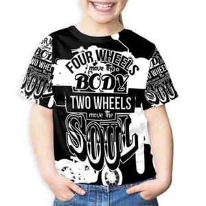 New Kids Tshirt Four Wheels Move The Body - Picture 1 of 3