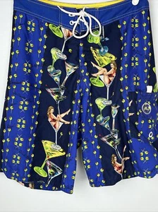 VTG RUSTY Surf Men's Surfing Boardshorts Swim Trunks Michael Goddard Design RARE - Picture 1 of 8
