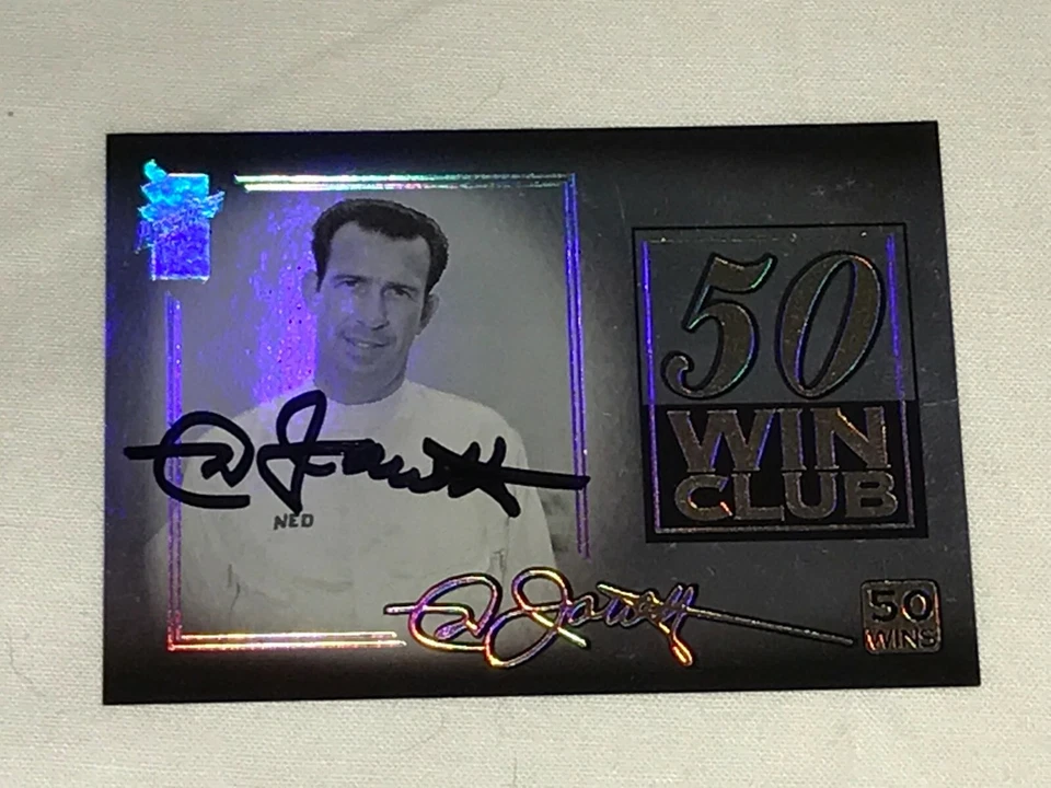 Ned Jarrett NASCAR HALL OF FAMER signed 50 WIN CLUB PRESS PASS VIP 2000 X43 card - Image 1 of 1