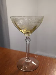 Fostoria June Topaz Yellow Glassware, Low Champagne / Sherbet Glasses 5 1/4” - Picture 1 of 7