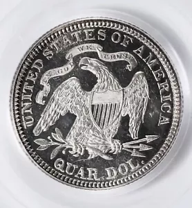 1886 PCGS PR63 CAC 5,000 Minted + 885 Proof = Lowest 25c ✅ CAMEO? Seated Quarter - Picture 1 of 5