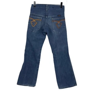 Vintage Mr Leggs Boys Blue Low Rise Flared Slim Denim Jeans Size 10 - Picture 1 of 6