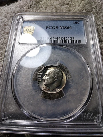 1976-P dime, 10c, PCGS MS66 Cover