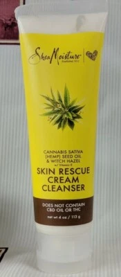Crema limpiadora Shea Moisture Cannabis Sativa Skin Rescue 4 OZ nueva Foto 1 de 2