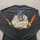 Vintage Sloppy Joes Biker Shirt Mens 2XL Black Long Sleeve Flame Hits Y2K Grunge