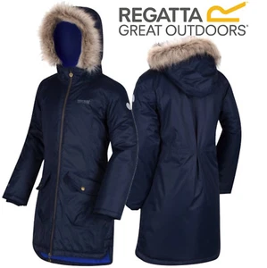 Regatta Hollybank Girls Parka Insulated Breathable Waterproof Coat Kids Childs - Picture 1 of 3