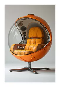 Atomic Era Mid Century Modern Fusion Chair Prototype Art Print atvc1 - Picture 1 of 2