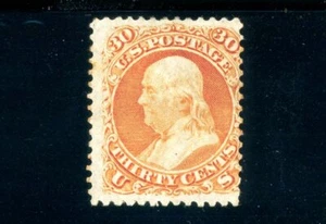 Scott 71 OG MHR FVF US 1861 Civil War Franklin SCV $2,750 - Picture 1 of 2