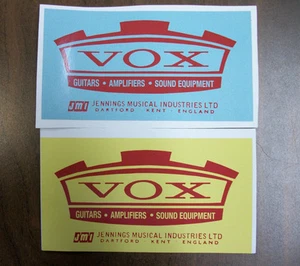 BRITISH VOX (GUITAR/AMP) BLUE DECAL STICKER NEW, VINTAGE REPRODUCTION - Picture 1 of 10