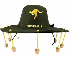 Australian Cork Hat Adult Green Wid Brim Hat Dress Costume Aussie OZ Souvenir - Foto 1 di 1
