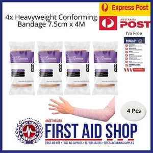 4 X Heavyweight Conforming Bandage 7.5cm x 4M - First Aid Supplies - Picture 1 of 2
