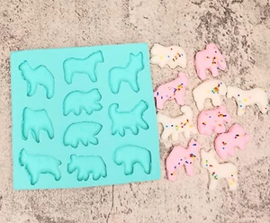 Animal Crackers Silicone Mold 10-Cavity for Wax, Soap and More - Picture 1 of 1