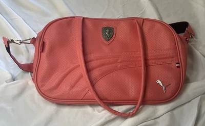 Salmon Color Leather Puma Ferrari Bag With Italy Tag Crossbody Or Shoulder Strap - Image 1 of 4