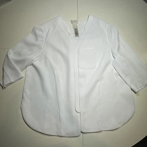 67. Giacca bianca donna Chicos business taglia 1 US M. manica 3/4 tasca spessa - Foto 1 di 11
