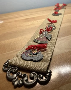 8 Vintage Kuhn Zinn Banner Aufsteller Weihnachtsschmuck handbemalt Zinn Germany - Bild 1 von 22