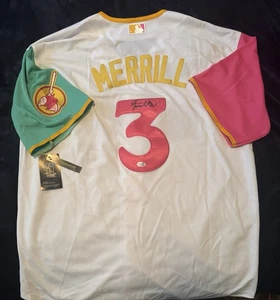 Jackson Merrill Signed Nike City Connect San Diego Padres Jersey (PSA Authentic) - Picture 1 of 5