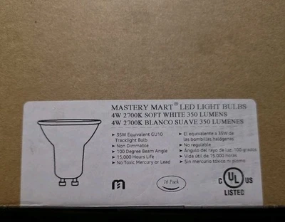 Mastery Mart Led Light Bulbs 4w 2700k Soft White 350 Lumens 16 Pack - Image 1 of 4