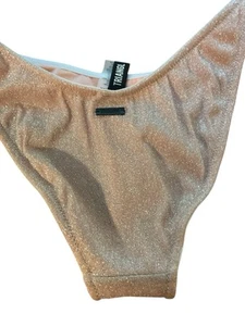 Triangl Swimwear Sparkle Swim Bottoms Bathing Suit Small Peach and Silver Color - Picture 1 of 12