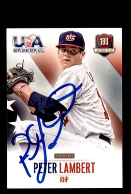 Signed Baseball Card Auto Peter Lambert 2014 Panini USA Baseball #40 - Image 1 of 2