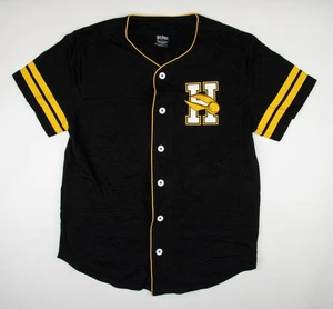 Harry Potter Black Button Up Hogwarts Quidditch Jersey Men's Size Large - Picture 1 of 2
