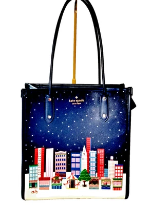 Kate Spade Ella Winter Wonders North South LargeZip Tote Holiday Limited Edition - Image 1 of 4