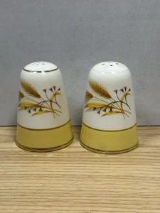 Homer Laughlin Century Service AUTUMN GOLD Wheat Salt Pepper Shakers - Picture 1 of 7
