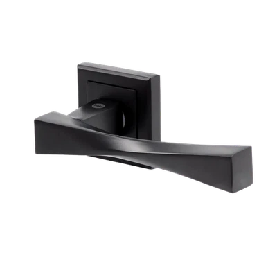 YALE Coppia di Maniglie nere per porte modello Verona, 35-ZR-8x8-A001CE5611 - Immagine 1 di 4