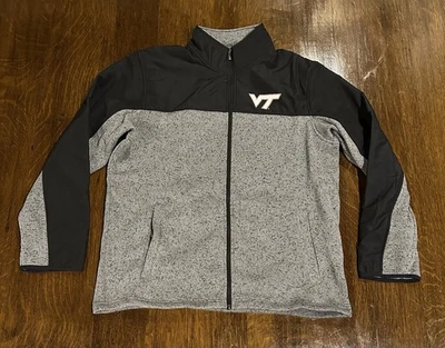 Virginia Tech VT Hokies Full Zip Jacket Gray Black Men’s 2XL Polyester NWOT - Image 1 of 4
