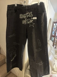 Nagelneue Homme Femme Jahrbuch Jeans schwarz Größe 44 mit Etikett und Tasche - Bild 1 von 12
