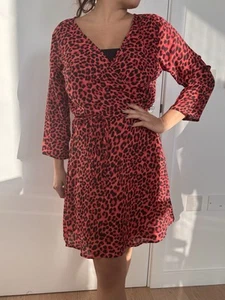 Jagger Mini Dress Dancing Leopard - Red And Black Animal Print With Long Sleeves - Picture 1 of 5