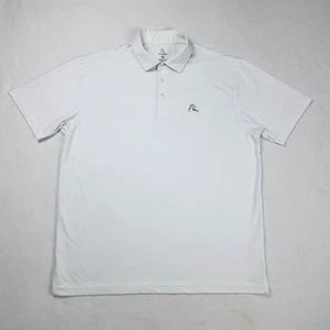 Rhoback Polo Shirt Men's Size XL White Ball Boy Performance Stretch Short Sleeve - Picture 1 of 12