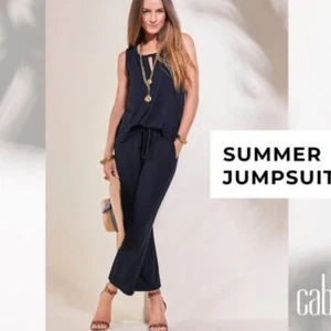 Cabi Navy Blue Summer jumpsuit Style #5754 In Great condition XS - Picture 1 of 15