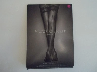 NUEVO CON ETIQUETAS VICTORIA'S SECRET Medias de Encaje Fucsia Costura Trasera Hasta los Muslos Talla M Foto 1 de 3