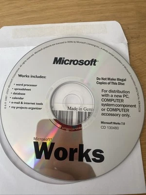 Microsoft Works 7.0 Disk Disc Retro PC Computing Software - Image 1 of 4