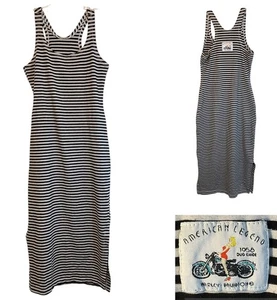 Harley-Davidson Damas Vestido Midi XS Negro Blanco De Colección 1958 Duo Glide Moto - Imagen 1 de 14